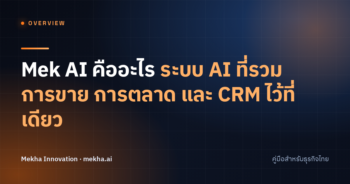 Mek AI คืออะไร ระบบ AI ที่รวมการขาย การตลาด และ CRM ไว้ที่เดียว